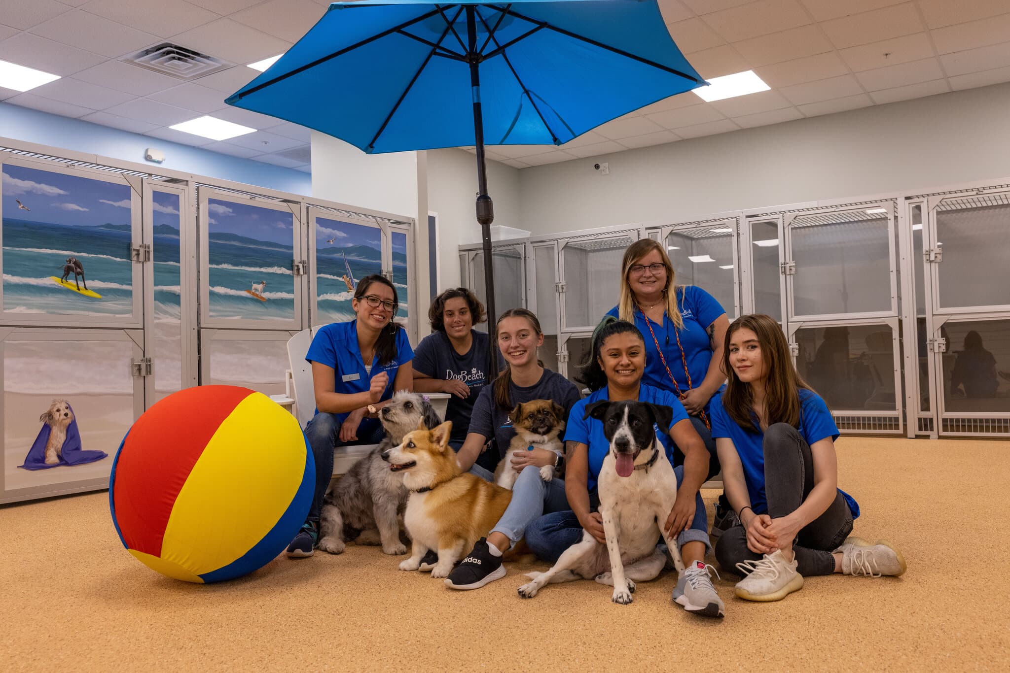 DogBeach staff with dogs at doggy day care in Ponte Vedra FL