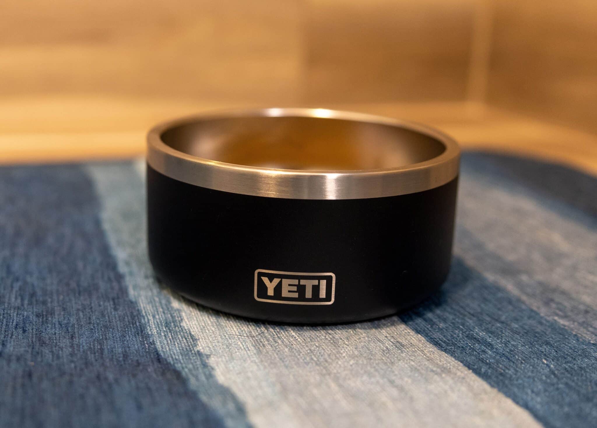 Yeti dog bowl in dog boarding suite at DogBeach for Dog Boarding near Orlando, FL
